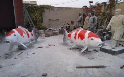 公園景區(qū)創(chuàng)意玻璃鋼彩繪仿真魚(yú)雕塑