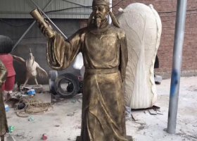 校園景區(qū)玻璃鋼仿銅唐代詩人李白雕塑