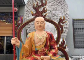 戶外大型玻璃鋼彩繪佛像地藏王雕塑