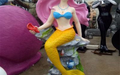 公園卡通美人魚(yú)玻璃鋼雕塑