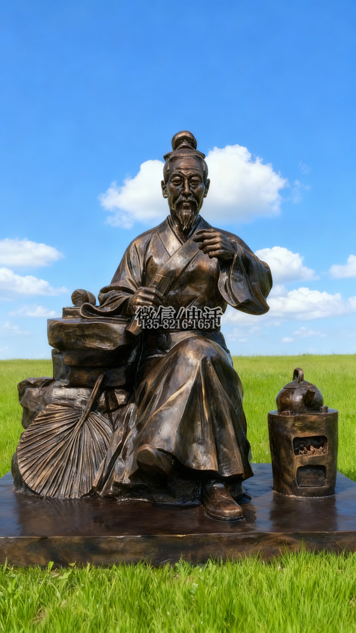 喝茶雕塑實(shí)拍圖