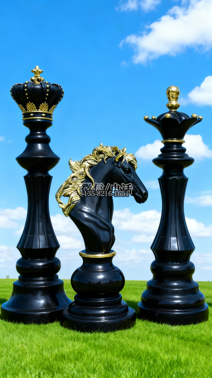 玻璃鋼下棋雕塑