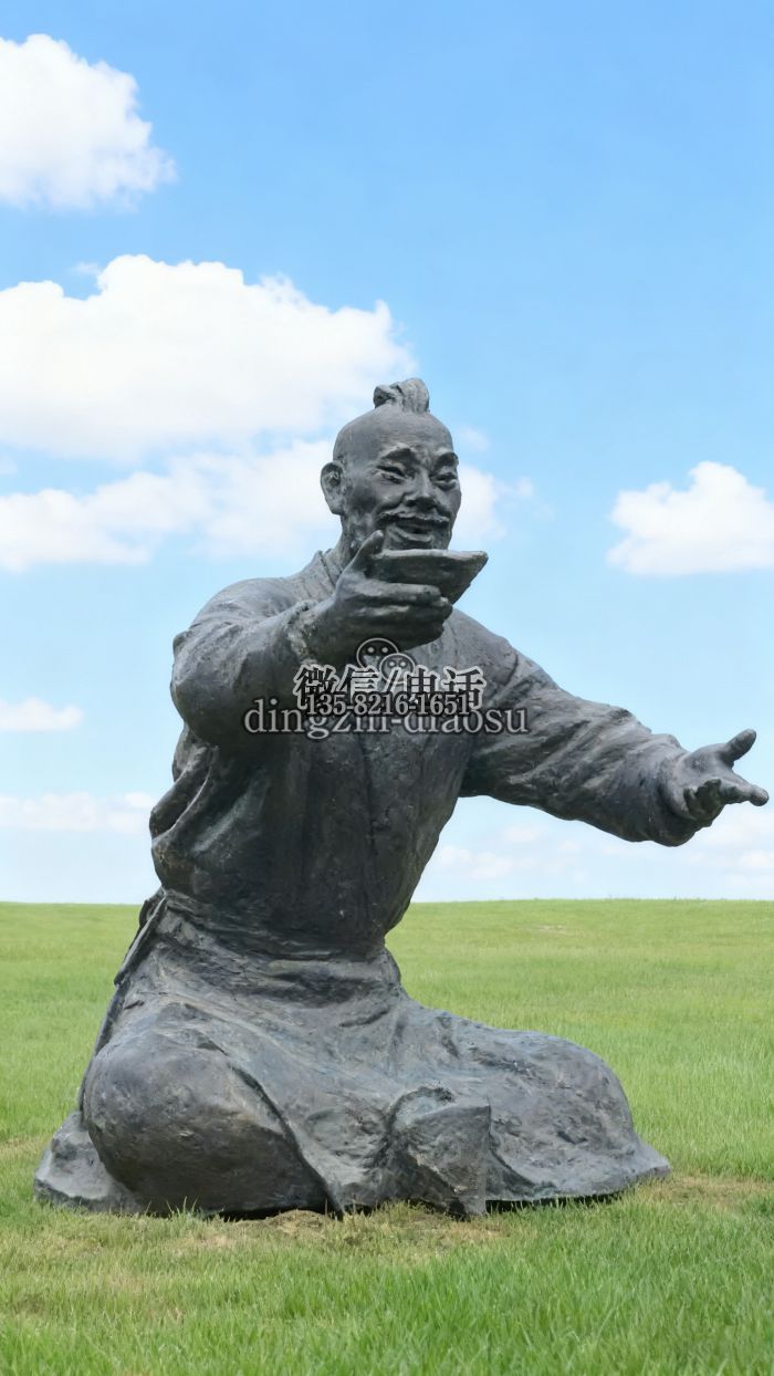 喝酒雕塑