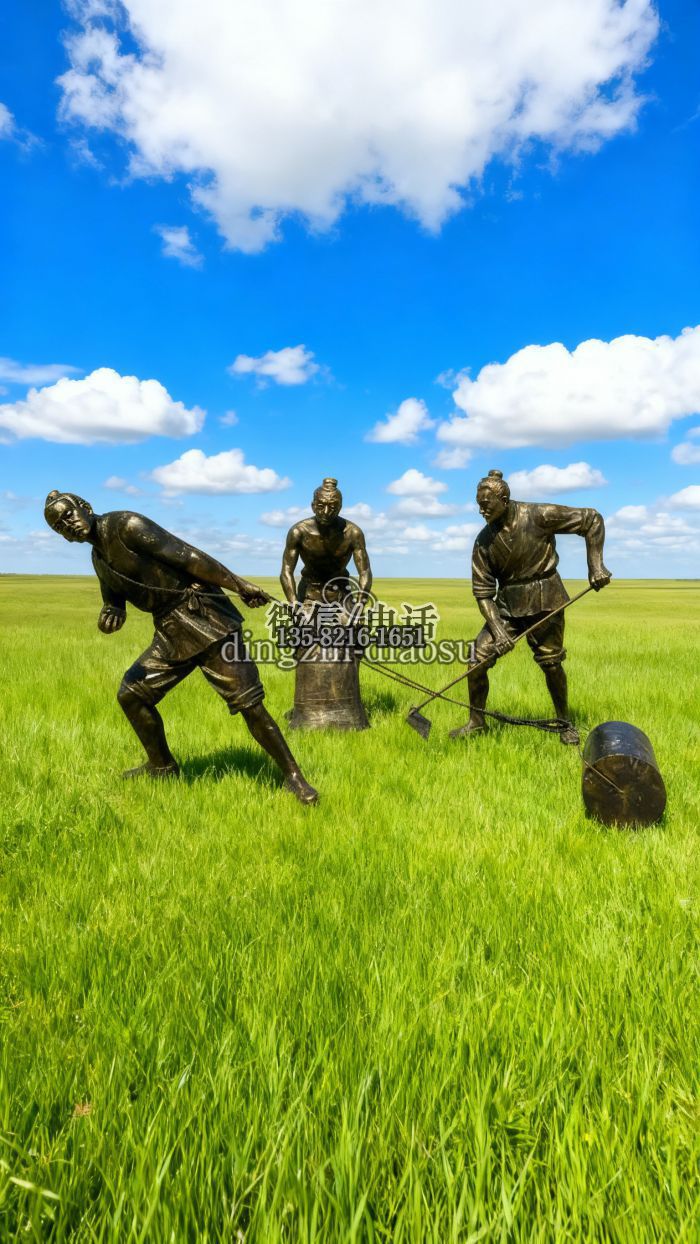 農(nóng)耕人物雕塑