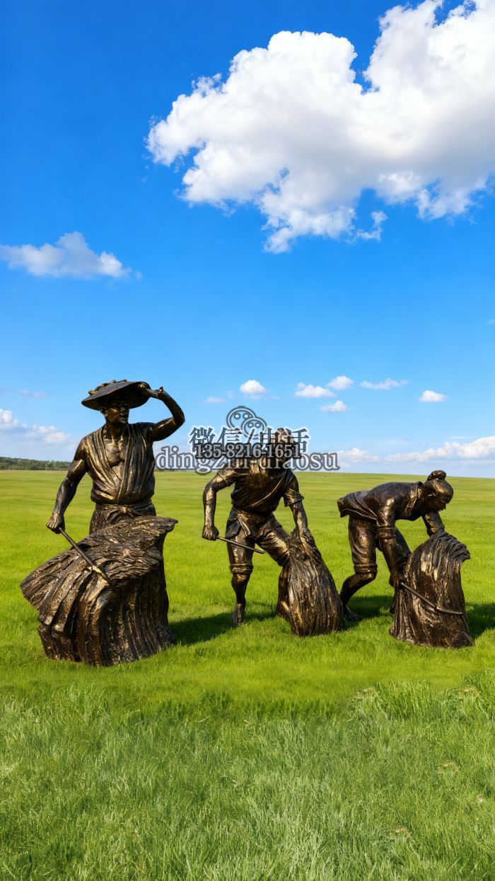 農耕人物雕塑