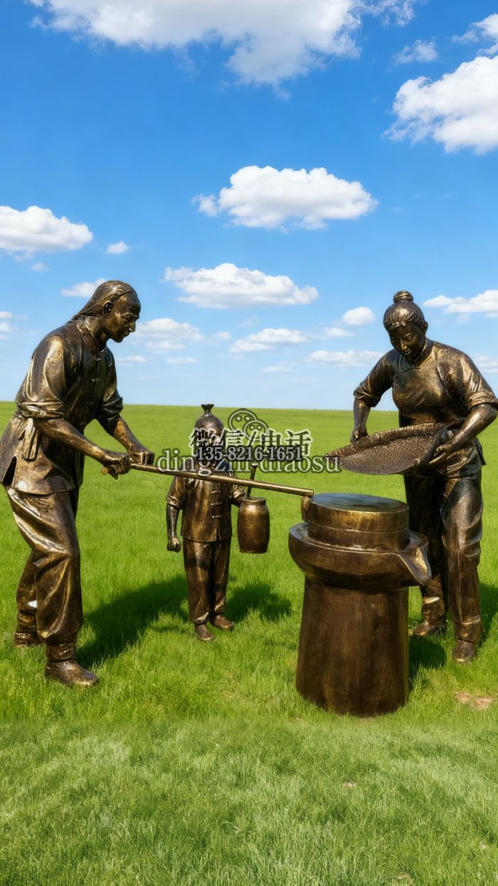 農(nóng)耕人物雕塑